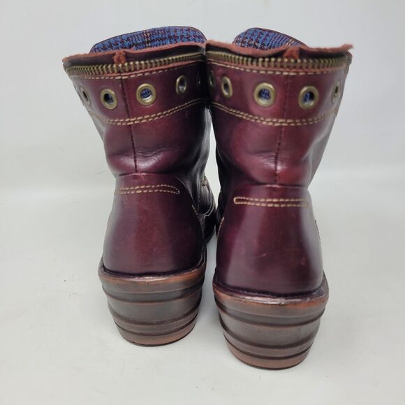 Bionica Rangeley Oxblood Red Leather Lace-Up Ankle Booties Womens Sz 7.5M Boot - Picture 3 of 8